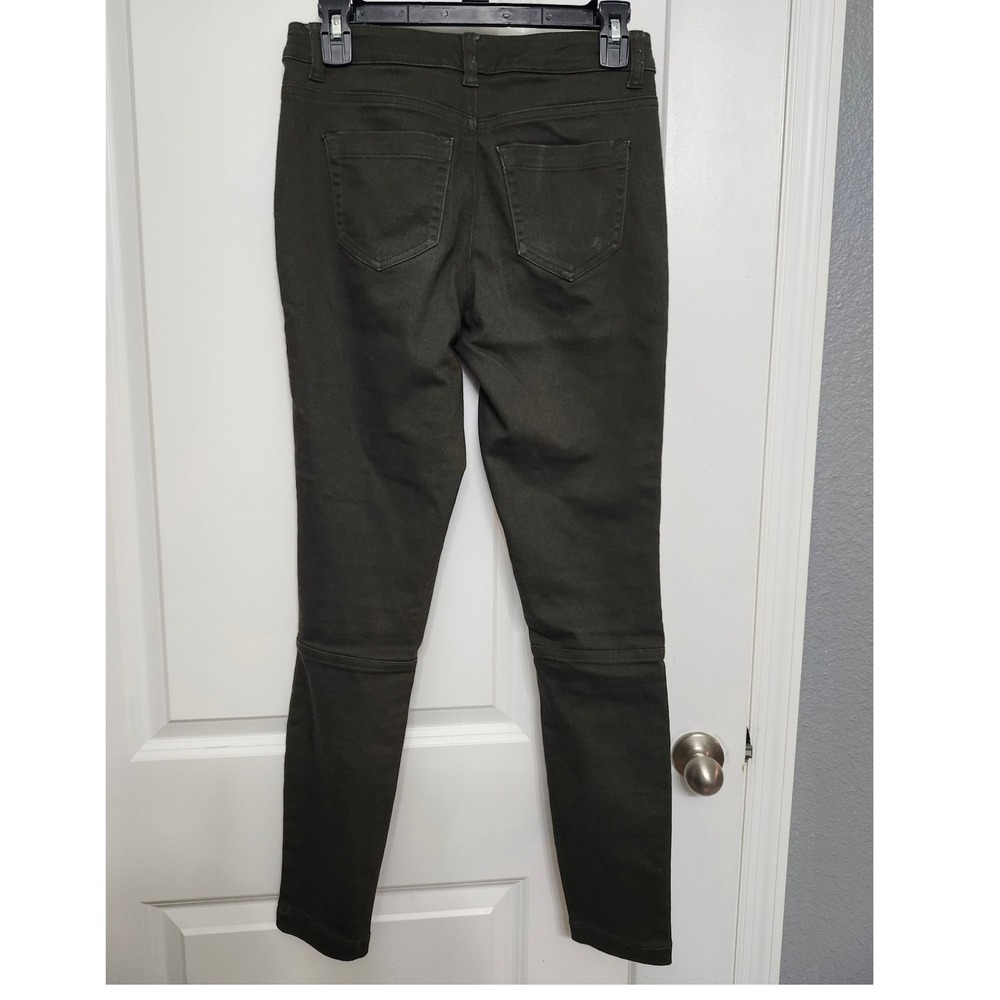 A New Day Olive Green Stretch Elastizo Pants Size 2 Zip Pockets Casual - Picture 5 of 8